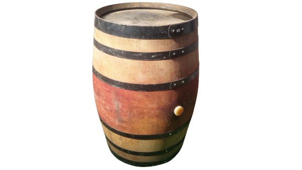 Unvarnished 225L Full Wine Barrel for Garden, Patio, and DIY Projects