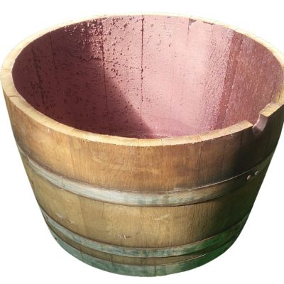 Unvarnished 225L Half Barrel Planter for Flowers, Herbs, and Patio Ideas