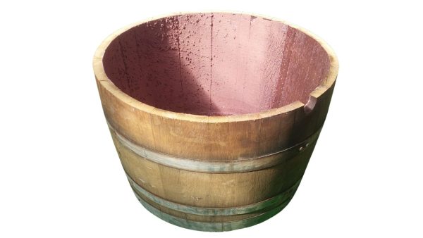 Unvarnished 225L Half Barrel Planter for Flowers, Herbs, and Patio Ideas