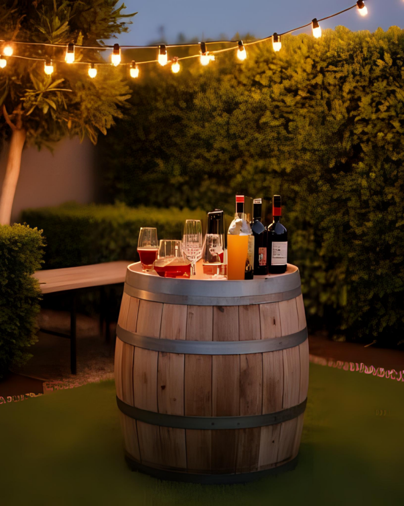 luxury wine barrel planter